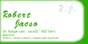 robert jacso business card